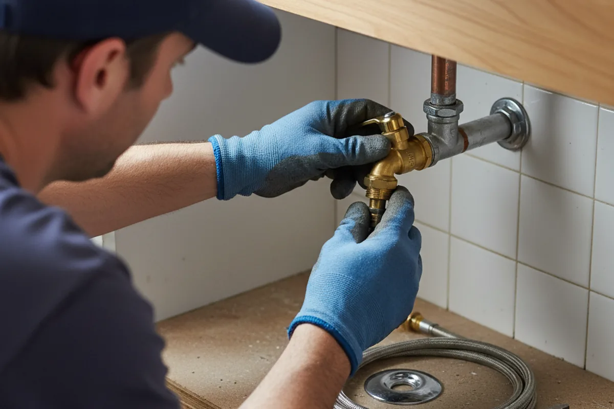 Shutoff valve and fitting work during Burst Pipe Repair in Lyndhurst